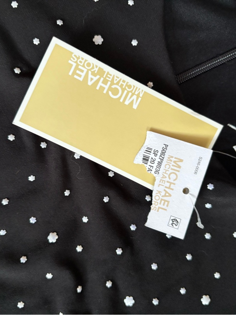 Michael Kors black flared flowers and dots dress new nwt P - Picture 4 of 5